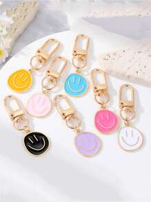 1 bộ/7 chiếc Móc khóa mặt cười nhiều màu sắc đáng yêu dành cho nữ dùng làm quà tặng khi trở lại trường, ví, cặp học sinh, ba lô và cặp sách Phụ kiện ô tô Túi xách Ba lô quyến rũ cho trường học Phong cách Goth Y2k dễ thương - Nhiều màu - Xem 4