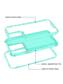 3三合一透明防摔手機殼相容 iPhone 15/15Pro/15Plus/15Promax - 薄荷綠 - 查看 4
