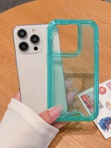 3三合一透明防摔手機殼相容 iPhone 15/15Pro/15Plus/15Promax - 薄荷綠 - 查看 2