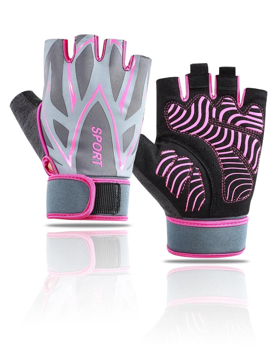 1pair Women's Half Finger Gloves For Fitness, Sports, Outdoor Riding, Barbell & Strength Training To Avoid Calluses,Suitable For Cycling,Riding Motorcycle And Skiing