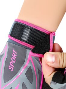 1pair Women's Half Finger Gloves For Fitness, Sports, Outdoor Riding, Barbell & Strength Training To Avoid Calluses,Suitable For Cycling,Riding Motorcycle And Skiing