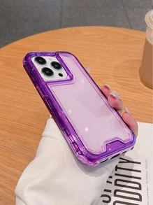 3三合一透明防摔手機殼相容 iPhone 15/15Pro/15Plus/15Promax - 紫羅蘭色 - 查看 6