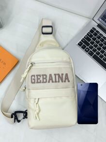 Pechera simple & de moda casual cremallera para múltiple ocasiones - Blanco - Ver 5