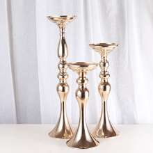 歐式桌面裝飾花架婚禮道具金色指路金屬鐵藝婚禮花瓶婚禮裝飾展示品婚禮桌面裝飾人魚燭台花瓶歐式金屬燭台浪漫西式桌面裝飾展示品指路 - 金色 - 查看 2