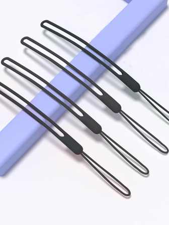 4入組隨機版本矽膠防丟手機掛繩適用於手機外殼,鑰匙,U