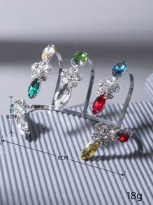 1入組性彩色玻璃方晶鋯石手環 - 銀色 - 查看 6