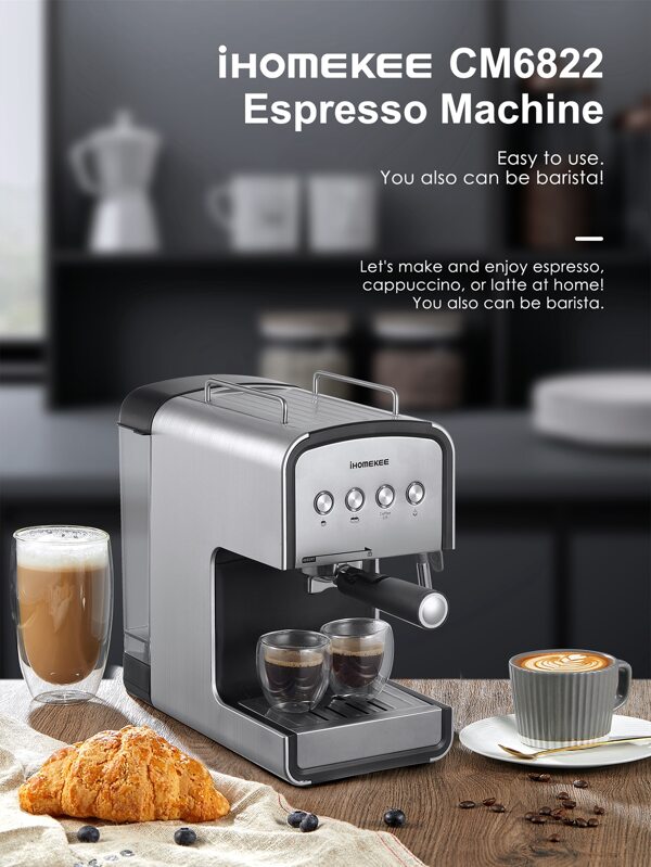 Ihomekee Espresso Machine 15 Bar, Coffee Maker for Cappuccino and Latte