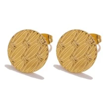 2入組不銹鋼耳環底座圓形耳環用品耳環成分連接器DIY首飾配件耳環 - 金黃色 - 查看 7