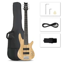 Full Size GIB 6 String H-H Pickup Electric Bass Guitar Bag Strap Pick Connector Wrench Tool - 伯萊伍德 - 查看 1