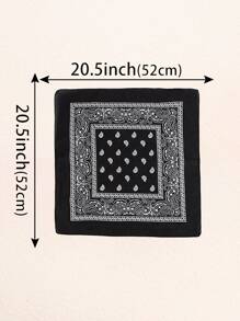 10/6pcs Polyester Cashew Flower Bandana, Unisex Hiphop Outdoor Cycling Headwrap Scarf, 52*52CM Large Handkerchief - Multicolor - View 2