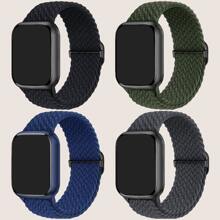 4入組長度可調的編織尼龍帶，配有整合扣環，男女適用，適用於Apple Watch Ultra/Se/8/7/6/5/4/3/2/1，49/45/44/42/41/40/38mm - 彩色 - 查看 1