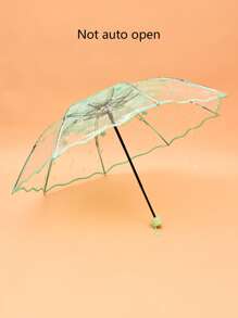 1pc Floral Pattern Umbrella Clear Umbrella - Clear - View 3