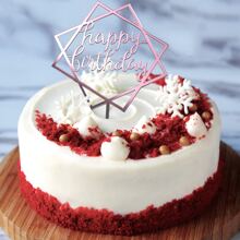 6pcs Acrylic Birthday Cake Toppers With Happy Birthday Lettering - Pink - View 7