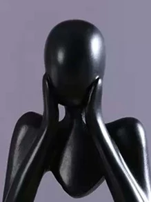 1入組樹脂人像裝飾物品,現代簡約客廳柔軟裝飾用品奢華家庭點綴,抽象創意個性化裝飾物 - 黑色 - 查看 3