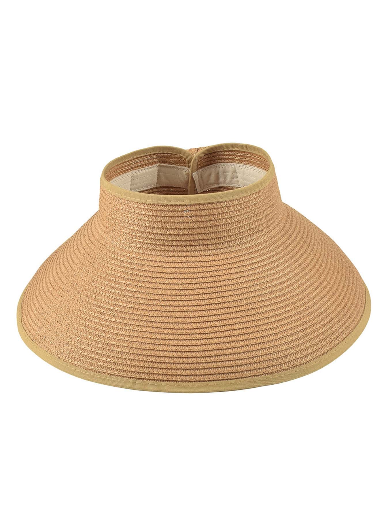 1 Mũ Chống Nắng Rộng Vành Cho Nữ Mũ Rơm Cho Du Lịch Ngoài Trời - màu nâu - Xem 1