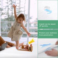 1pc Towel Fabric Waterproof Bed Cover - White - View 5