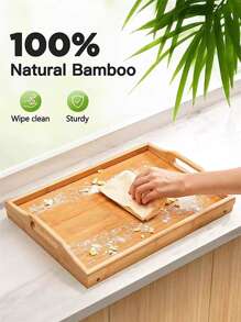 竹子可折疊便攜桌子託盤,合適的適用於早餐,閱讀,工作,兒童桌子床,附盒包裝 - 黃色 - 查看 5