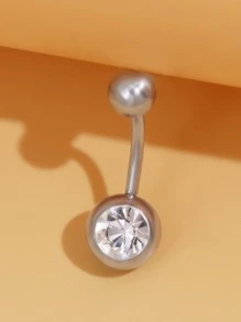 1入組吊墜圓形方晶鋯石肚臍環性感穿孔身體鏈