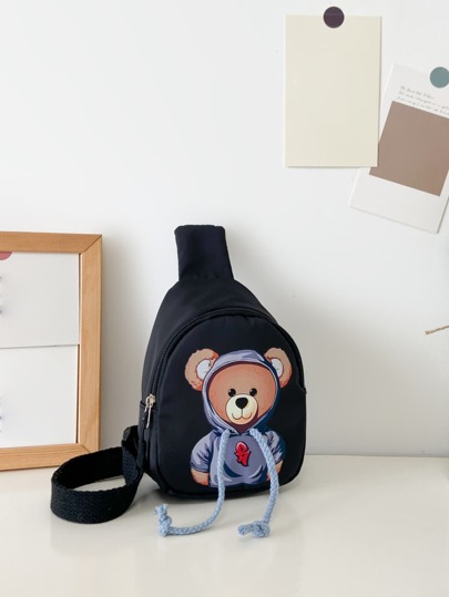 حقيبة كتف صغيرة بنمط الدب الكرتوني، حقيبة خصر، حقيبة كتف، حقيبة صغيرة، حقيبة حبال، حقيبة خصر لطيفة ومضحكة،