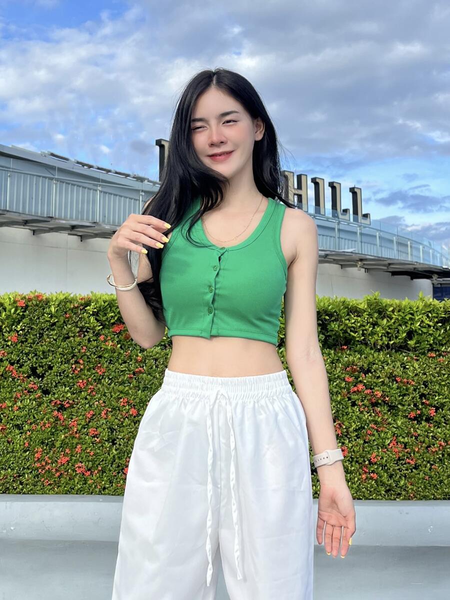 Women Tank Tops & Camis - Dark Green - View 1