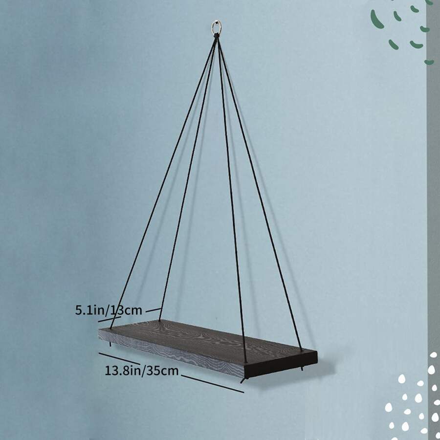 1pc Bohemian Wooden Wall Hanging Shelves, Macrame Hanging Plant Shelf