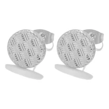 2 chiếc Thép không gỉ Hoa tai Cơ sở Tròn Hoa tai Quân nhu Hoa tai Thành phần Trình kết nối Phụ kiện trang sức DIY Hoa tai - Bạc - Xem 10