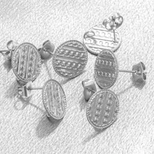 2 chiếc Thép không gỉ Hoa tai Cơ sở Tròn Hoa tai Quân nhu Hoa tai Thành phần Trình kết nối Phụ kiện trang sức DIY Hoa tai - Bạc - Xem 6