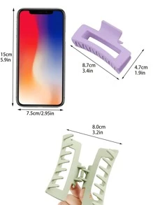 1pc/4pcs Macaroon Cream Matte Square Hair Claw, 8.5cm Claw Clips Hair Clips Hair Jaw Clip Hair Clamps Hair Clutch Hair Catcher Clip, Casual Fall Winter Hair Accessories For Women For Vacation Outfits Woman - Multicolor - View 4