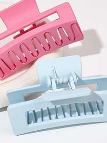 1pc/4pcs Macaroon Cream Matte Square Hair Claw, 8.5cm Claw Clips Hair Clips Hair Jaw Clip Hair Clamps Hair Clutch Hair Catcher Clip, Casual Fall Winter Hair Accessories For Women For Vacation Outfits Woman - Multicolor - View 3