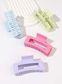 1pc/4pcs Macaroon Cream Matte Square Hair Claw, 8.5cm Claw Clips Hair Clips Hair Jaw Clip Hair Clamps Hair Clutch Hair Catcher Clip, Casual Fall Winter Hair Accessories For Women For Vacation Outfits Woman - Multicolor - View 2