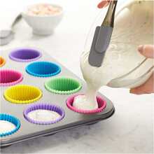 Colorful 7cm Silicone Muffin Cup Mold Set of 12