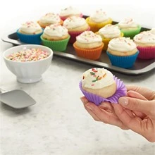 Colorful 7cm Silicone Muffin Cup Mold Set of 12