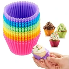 Colorful 7cm Silicone Muffin Cup Mold Set of 12