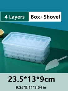 Ice Cube Trays And Storage Container Set With Shovel Lid, Stackable Plastic Ice Mold Makers For Cool Drinks - Clear - View 5