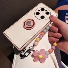 串珠花朵設計手機掛繩和手提包吊飾包裝配件,送禮、配件、裝飾獻給青少年、女性、大學生、新手和白領工人情人節 - 彩色 - 查看 2