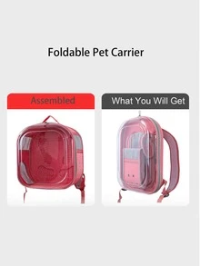 verano estilo gato Mochila , transpirable , portátil , de gran capacidad para gatos a 20Kg , doble hombro Mochila portadora para mascota , adecuado como de mascota de viaje o aerolínea aprobado Portador de mascotas ( tamaño : grande ) - Rojo - Ver 2
