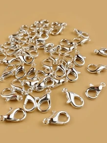 50 pièces/paquet Argent Fermoir À Homard Crochet Connecteurs Pour Fabrication De Bijoux DIY Collier Bracelet Chaîne Accessoire