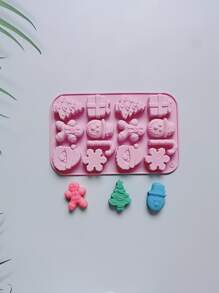 1入組 14 腔聖誕薑餅人巧克力蛋糕裝飾矽膠模具適用於DIY糖果、布丁、餅乾、烘焙 - 淡紫色 - 查看 5