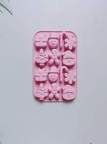 1入組 14 腔聖誕薑餅人巧克力蛋糕裝飾矽膠模具適用於DIY糖果、布丁、餅乾、烘焙 - 淡紫色 - 查看 3