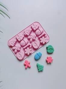 1入組 14 腔聖誕薑餅人巧克力蛋糕裝飾矽膠模具適用於DIY糖果、布丁、餅乾、烘焙 - 淡紫色 - 查看 4