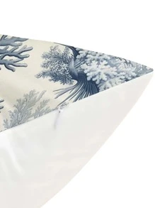 1pc Coral Pattern Single-Sided Printed Pillow Cover (Pillow Insert Not Included), Modern Style Polyester Super Soft Material Square Soft & Comfortable Decorative Cushion Cover, Suitable For Bedroom & Living Room Decor