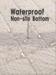 2pcs Strong Absorbent & Non-slip & Leakproof Pet Mat With Dog Paw & Bone Print, Beige