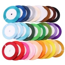 1 Roll Satin Ribbon, Polyester Decorative Ribbon For Gifts, DIY Crafts, Wrapping (Slight Color Difference May Exist Due To Lighting And Display Differences) - Gold - View 3