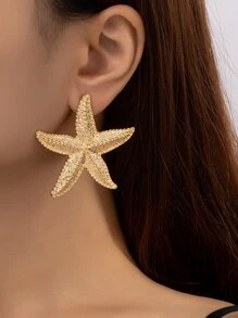1 Par Fashionable Oceano Elemento Estrela Do Mar Orelha Studs & Brincos Para Atividades Ao Ar Livre , Festas E Turismo