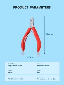 Silicone Móng tay Kềm biểu bì Làm móng tay Cây kéo Da chết Để loại bỏ Đồ dùng để cắt Dụng cụ cắt sửa Công cụ - Đỏ - Xem 2