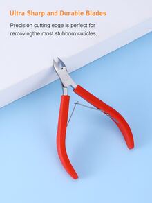Silicone Móng tay Kềm biểu bì Làm móng tay Cây kéo Da chết Để loại bỏ Đồ dùng để cắt Dụng cụ cắt sửa Công cụ - Đỏ - Xem 4
