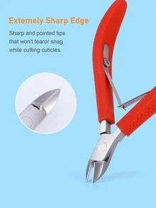 Silicone Móng tay Kềm biểu bì Làm móng tay Cây kéo Da chết Để loại bỏ Đồ dùng để cắt Dụng cụ cắt sửa Công cụ - Đỏ - Xem 6