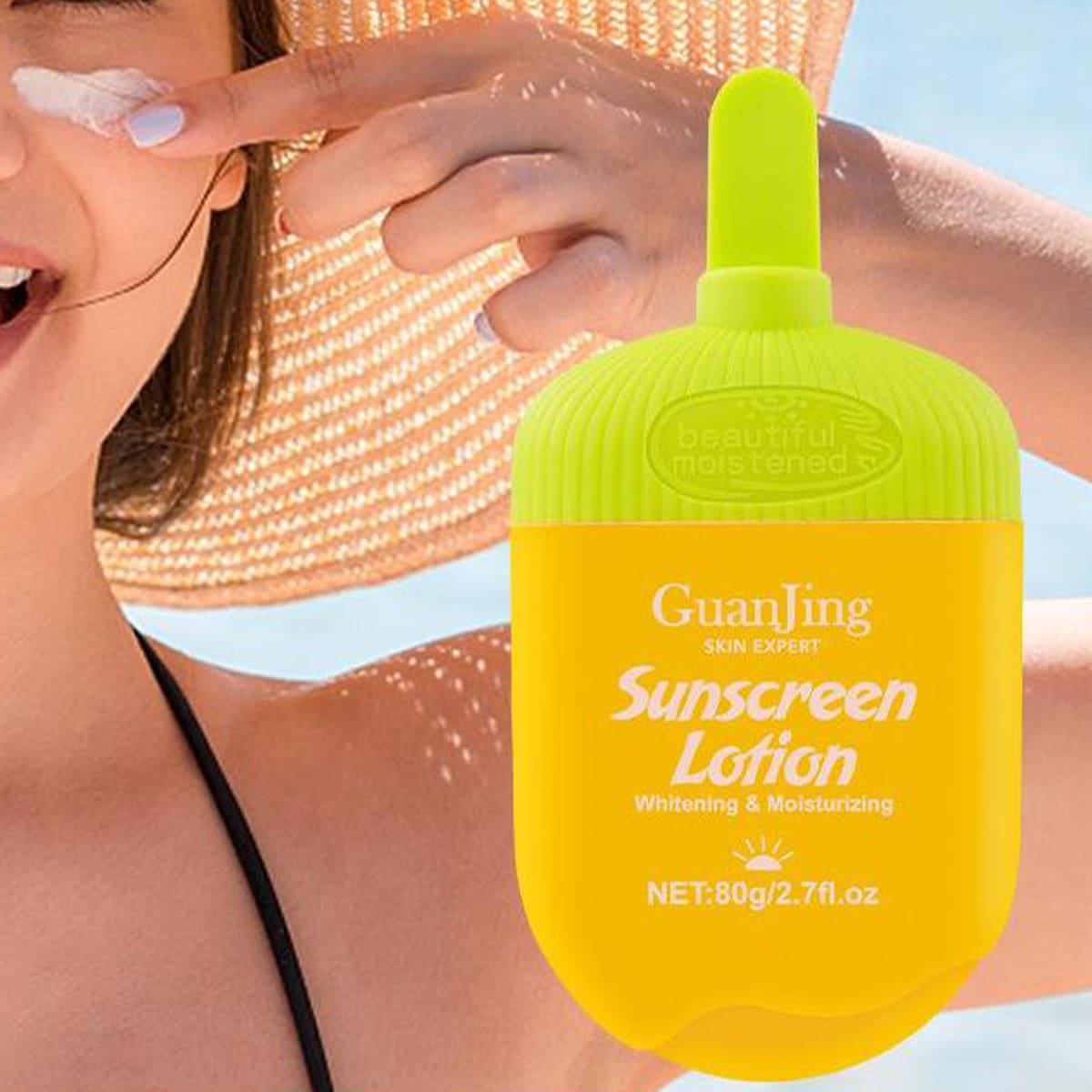 身體防曬乳液，1入組保濕防曬面霜 - 白色 - 查看 1