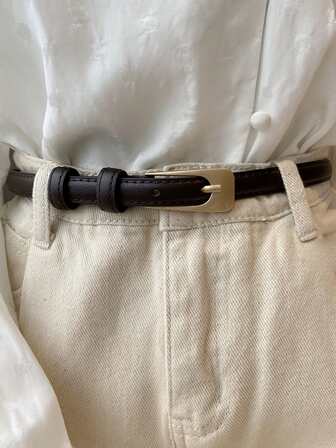 1入組女士緊身PU皮腰帶帶針扣