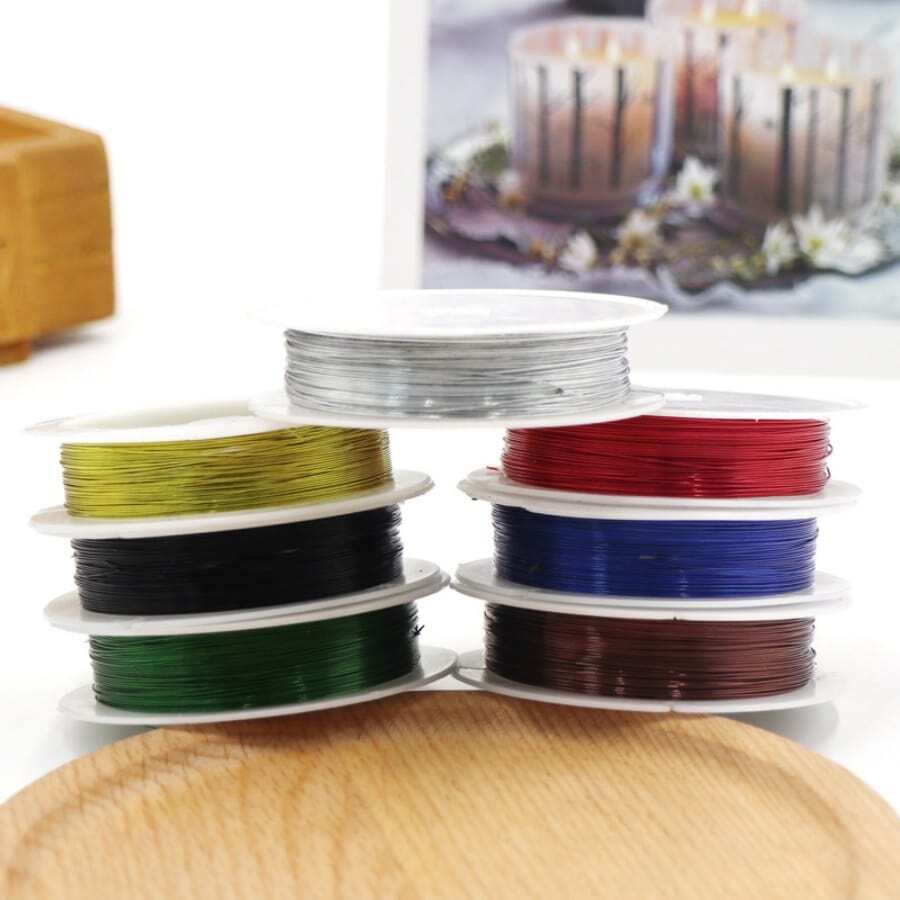 1 piece of 0.4mm colored thin iron wire DIY flower art raw material tied wire 10 meters